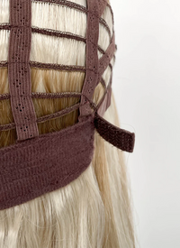 Brown With Blonde Money Piece Straight Mono Top Kanekalon Lace Wig MN026