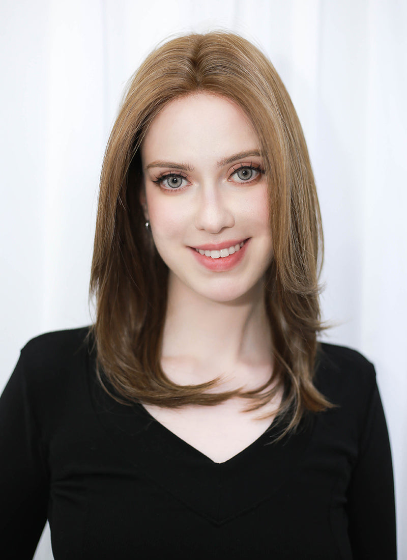 Brunette Straight Bob Mono Top Lace Wig MN009