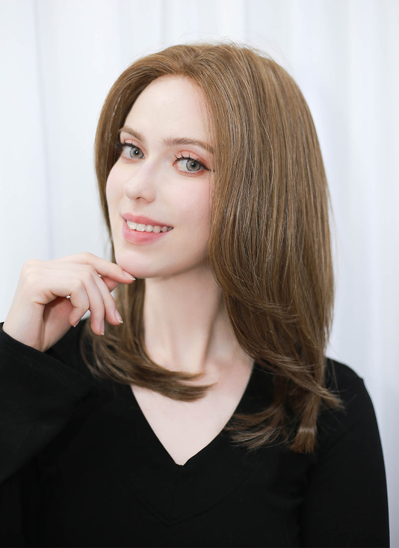 Brunette Straight Bob Mono Top Lace Wig MN009