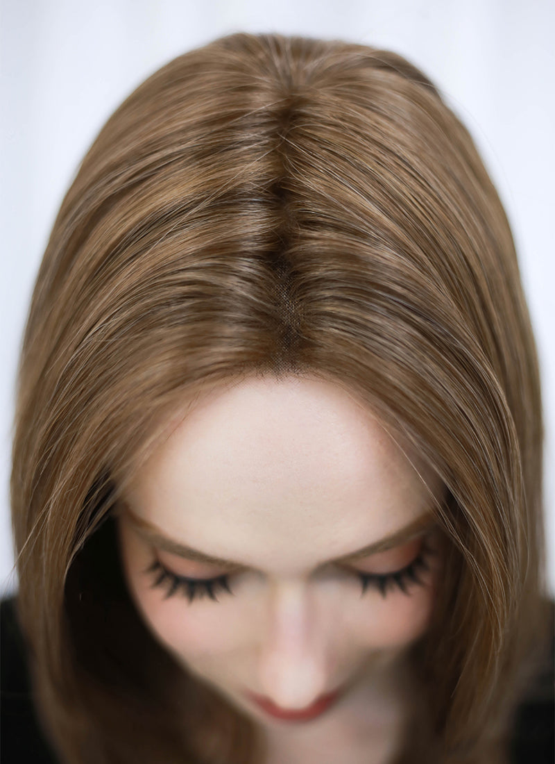 Brunette Straight Bob Mono Top Lace Wig MN009
