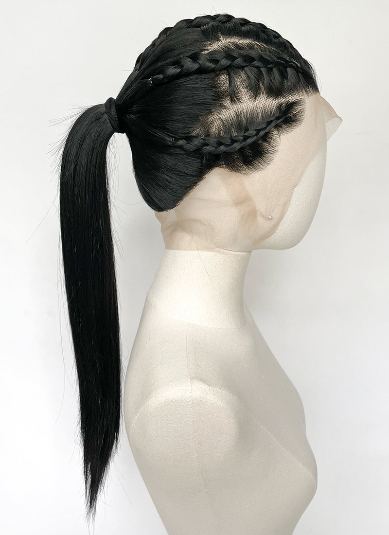Black Straight Full Lace Kanekalon Synthetic Wig FUL011