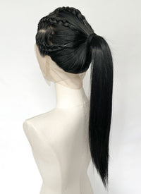 Black Straight Full Lace Kanekalon Synthetic Wig FUL011