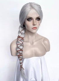 The Witcher IV Ciri Yaki Silver Grey Braided Lace Front Synthetic Wig LF2179