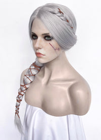 The Witcher IV Ciri Yaki Silver Grey Braided Lace Front Synthetic Wig LF2179