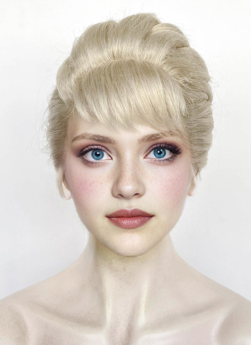 Frozen Elsa Pastel Ash Blonde Braided Lace Front Synthetic Wig