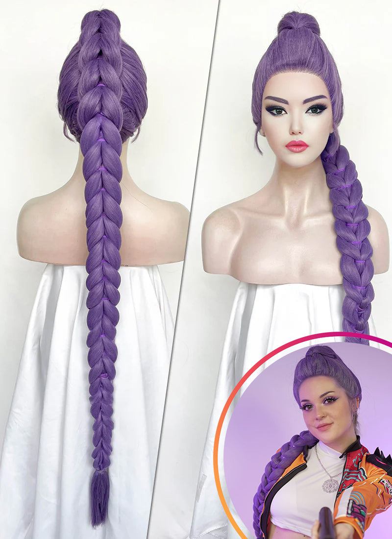 KPop Demon Hunters Rumi Pastel Purple Braided Lace Front Synthetic