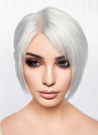 Baldur's Gate 3 Shadowheart White Yaki Straight Lace Front Synthetic Wig With Ponytail Extension LF6048