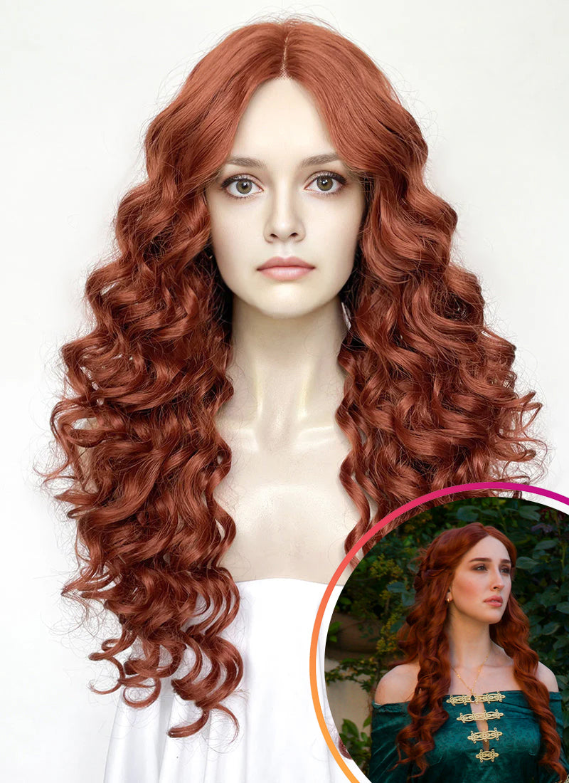 House of the Dragon Queen Alicent Auburn Curly Lace Front