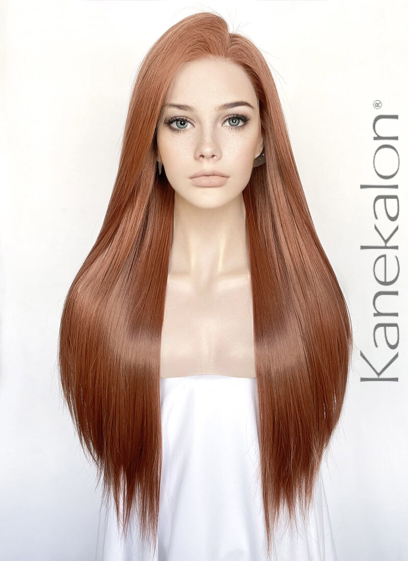 Auburn Straight 13 x 6 Lace Top Kanekalon Wig WigIsFashion Wig Is Fashion