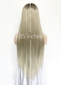 Mixed Blonde Money Piece Straight 13" x 6" Lace Top Lace Front Synthetic Wig LFS046