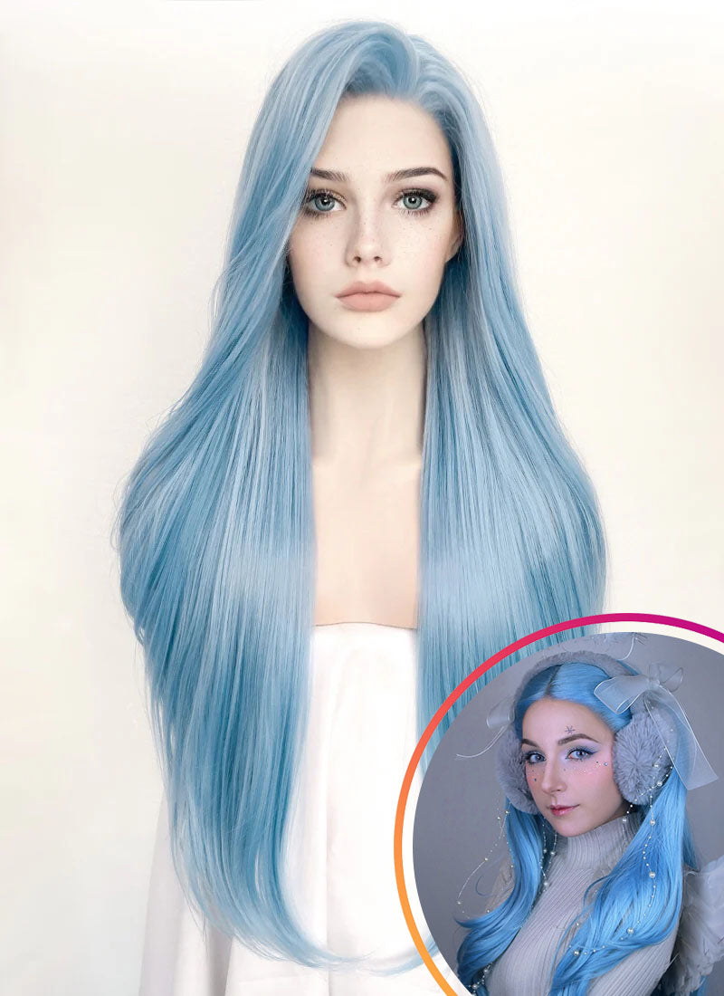 Pastel Blue Lace Front Wig | WigIsFashion