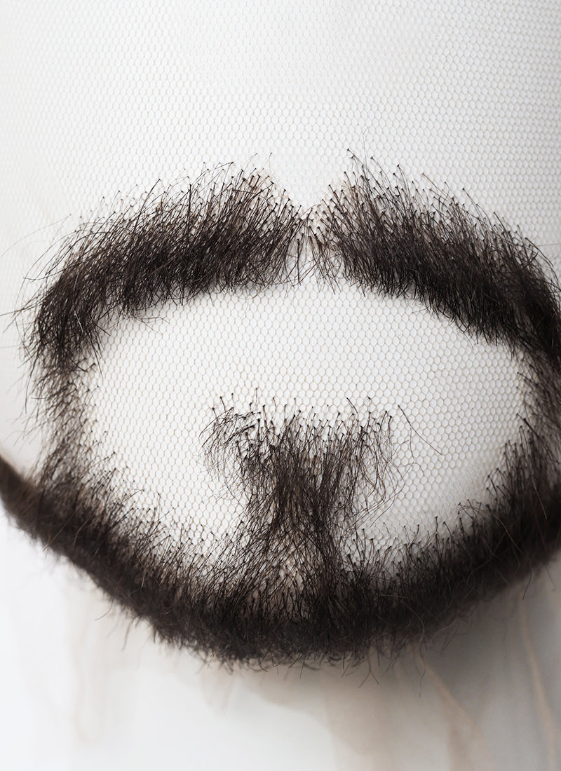 Marve Doctor Strange Handmade HD Lace Realistic Natural Black Extended Goatee Beard and Moustache Facial Hair Set MB017