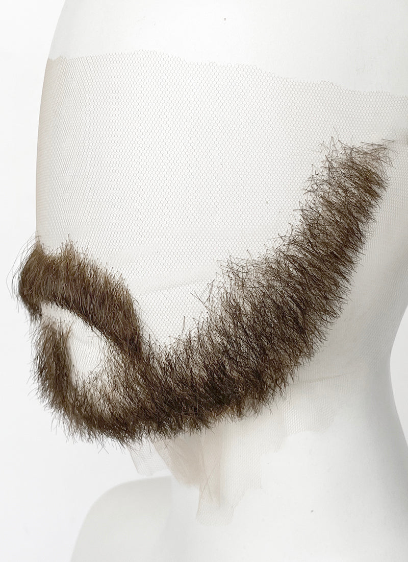 Clair Obscur: Expedition 33 Gustave Handmade HD Lace Realistic Greenish Brown Long Stubble Beard and Moustache Facial Hair Set MB026