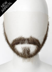 Clair Obscur: Expedition 33 Gustave Handmade HD Lace Realistic Greenish Brown Long Stubble Beard and Moustache Facial Hair Set MB026