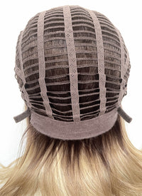 Mixed Blonde With Dark Roots Straight Bob Mono Top Lace Wig MN002