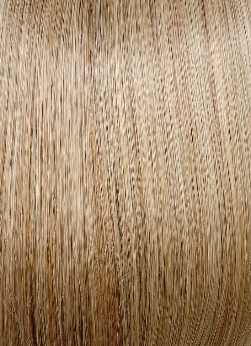 Mixed Blonde With Dark Roots Straight Bob Mono Top Lace Wig MN002