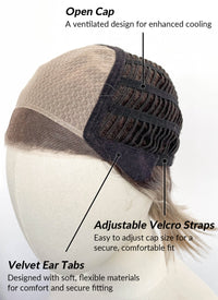 Balayage Blonde With Dark Roots Straight Bob Mono Top Lace Wig MN005