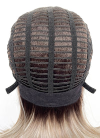 Balayage Blonde With Dark Roots Straight Bob Mono Top Lace Wig MN005