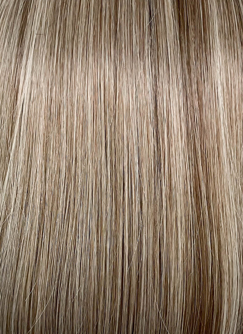 Balayage Blonde With Dark Roots Straight Bob Mono Top Lace Wig MN005