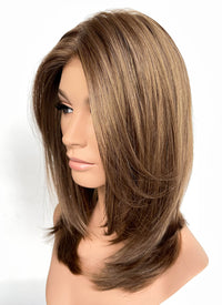 Brunette Straight Bob Mono Top Lace Wig MN009