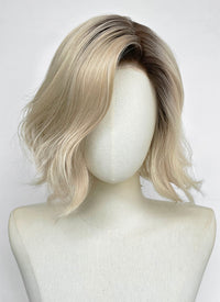 Blonde With Dark Roots Wavy Mono Top Kanekalon Lace Wig MN022