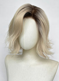 Blonde With Dark Roots Wavy Mono Top Kanekalon Lace Wig MN022