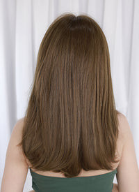 Brown With Blonde Money Piece Straight Mono Top Kanekalon Lace Wig MN026