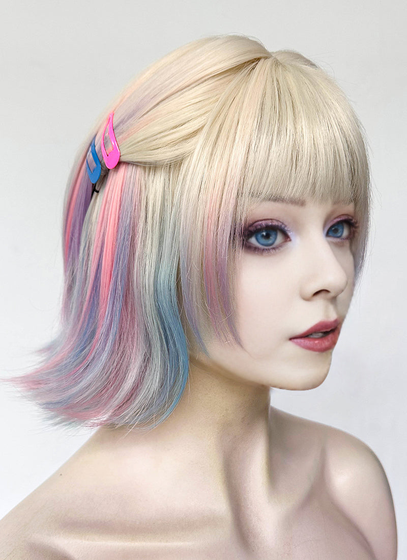 Wednesday Enid Sinclair Blonde Pink Blue Ombre Synthetic Wig TB1768A