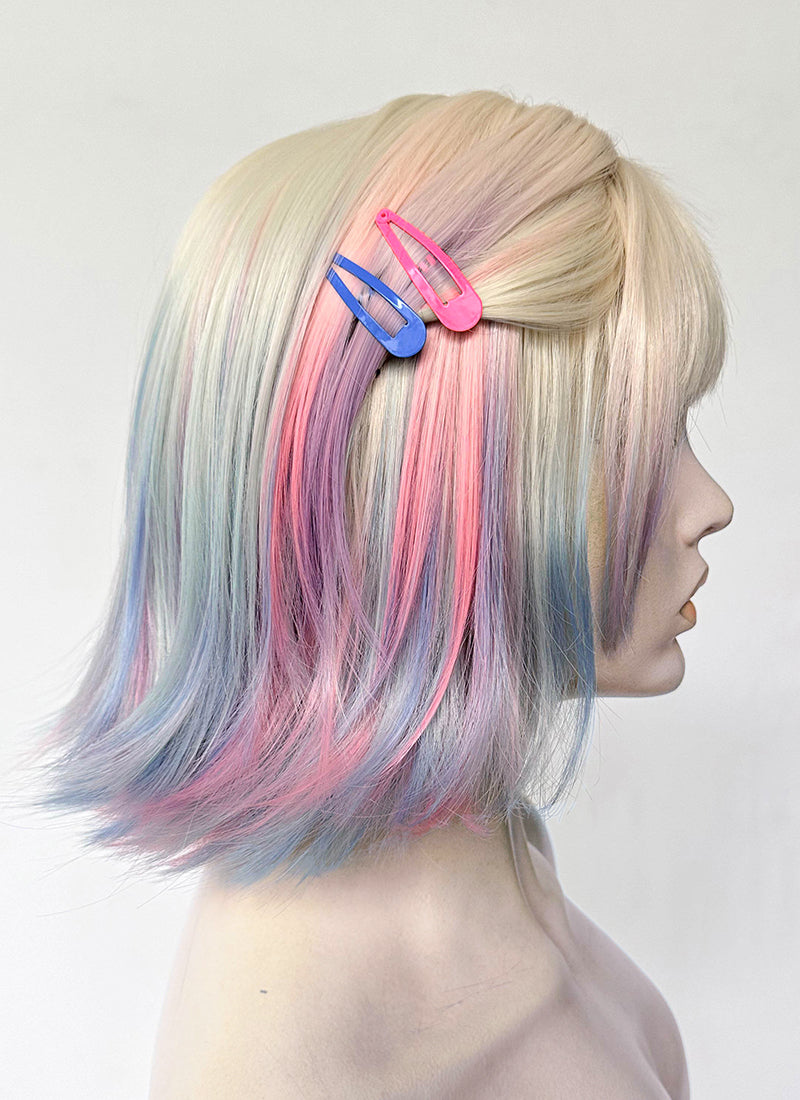 Wednesday Enid Sinclair Blonde Pink Blue Ombre Synthetic Wig TB1768A