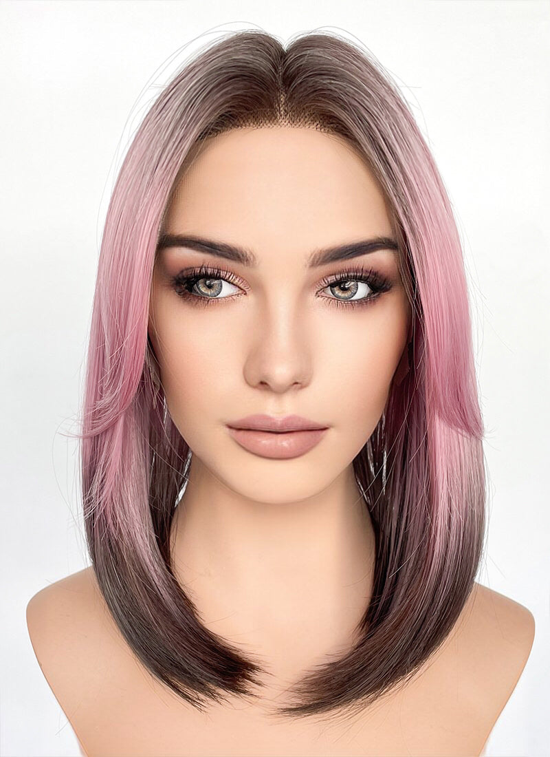 Brown pink ombre wig sales