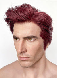 Good Omens Crowley Burgundy Red Straight Lace Front Synthetic Men's Wig LF6045