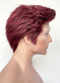 Good Omens Crowley Burgundy Red Straight Lace Front Synthetic Men's Wig LF6045