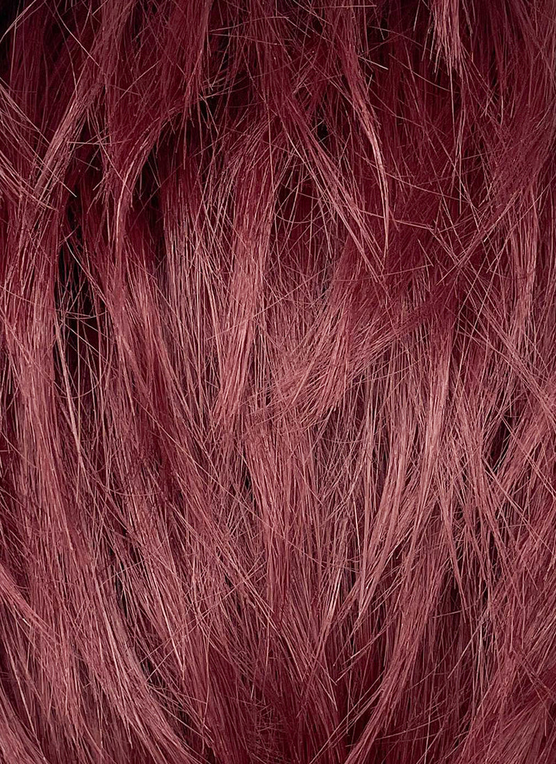 Good Omens Crowley Burgundy Red Straight Lace Front Synthetic Men's Wig LF6045