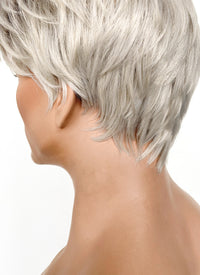 Ash Blonde With Dark Roots Straight Pixie Synthetic Men's Hair Wig NS424
