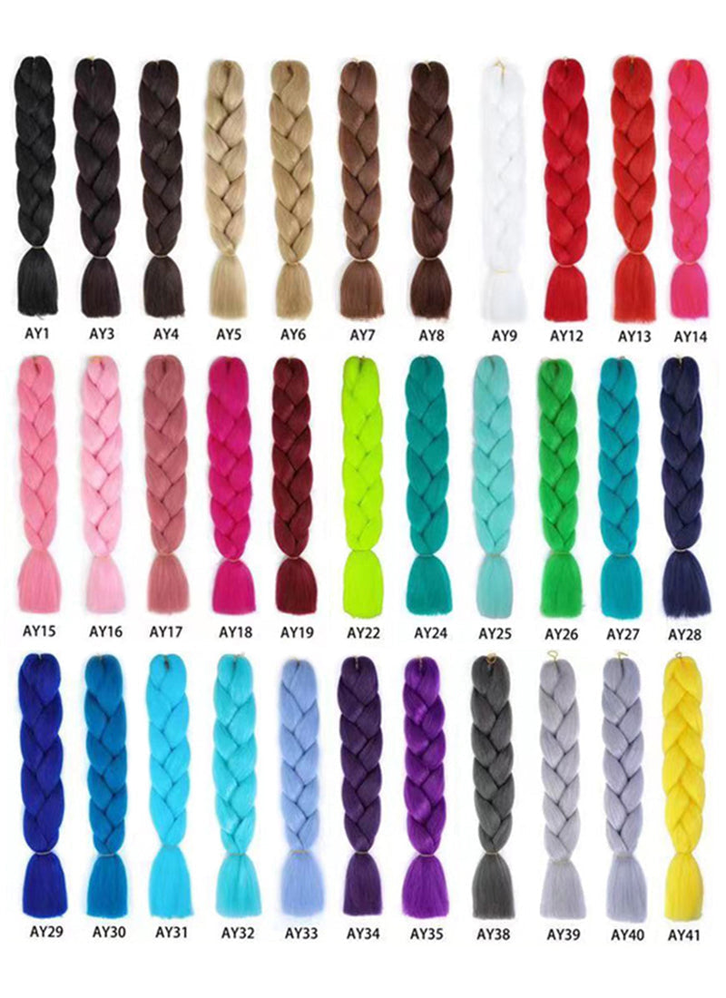24" Festival Jumbo Braiding Synthetic Hair Extensions - Single Colors