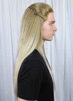 The lord of the rings The Hobbit Legolas Two Tone Blonde Braided Lace Front Synthetic Men's Wig LF2200