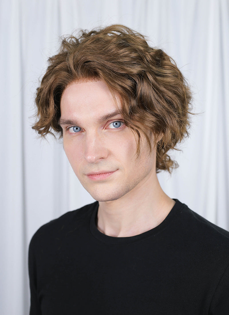 Brown Curly Lace Front Synthetic Men's Hair Wig LF8054