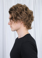 Brown Curly Lace Front Synthetic Men's Hair Wig LF8054