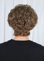 Brown Curly Lace Front Synthetic Men's Hair Wig LF8054