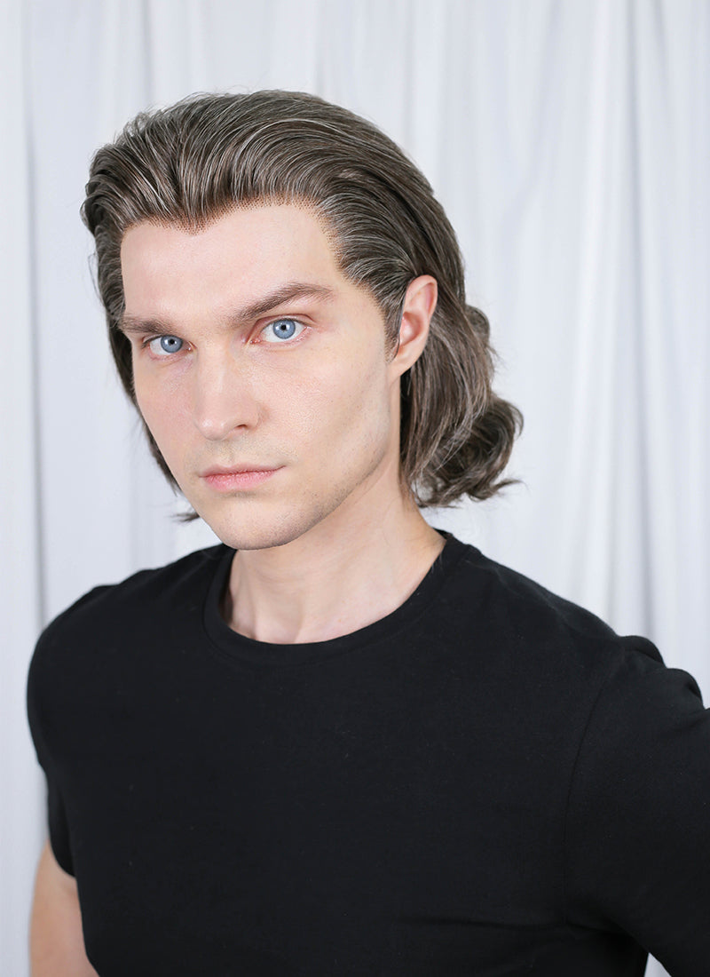 Baldur's Gate 3 Gale Mixed Brown Wavy Lace Front Synthetic Men's Wig LFK5562