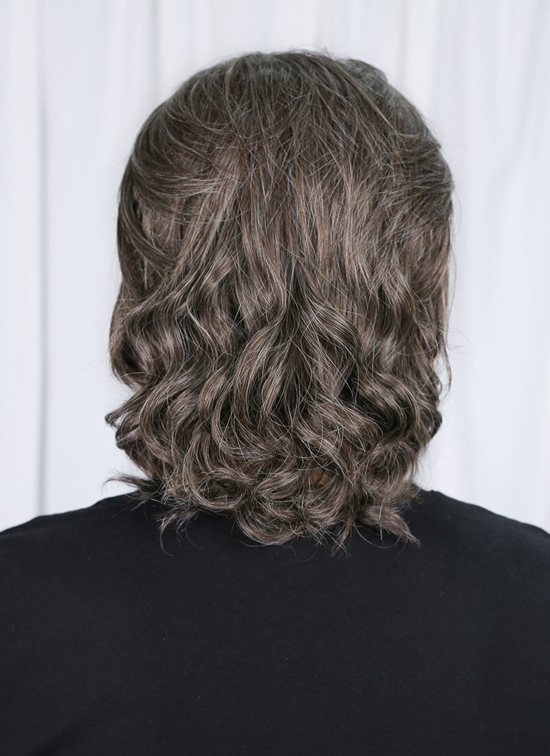 Mixed Brown Wavy Lace Front Synthetic Men's Hair Wig LFK5562