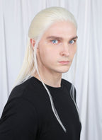 House of the Dragon Daemon Targaryen Platinum Blonde Straight Lace Front Synthetic Men's Wig LW4016