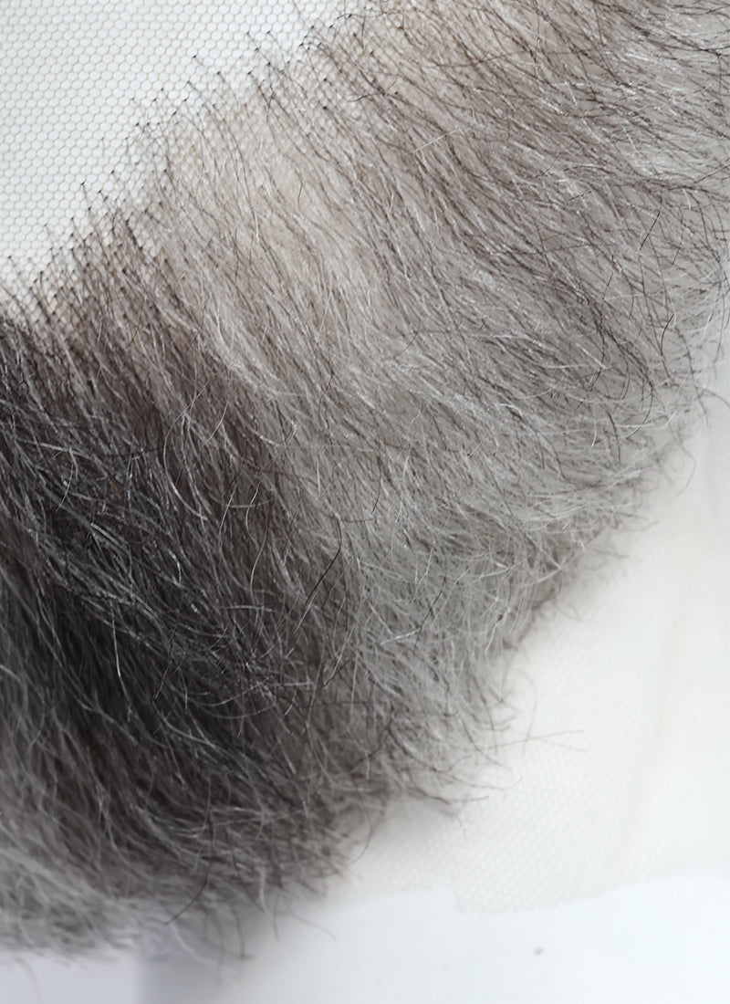 Handmade HD Lace Realistic Blonde Mixed Grey Full Beard and Moustache Facial Hair Set MB021