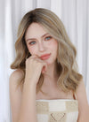 Mixed Blonde With Dark Roots Wavy Mono Top Lace Wig MN013