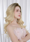 Blonde With Dark Roots Wavy Mono Top Lace Wig MN016