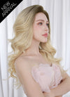 Blonde With Dark Roots Wavy Mono Top Lace Wig MN016