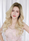Blonde With Dark Roots Wavy Mono Top Lace Wig MN016
