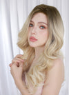 Blonde With Dark Roots Wavy Mono Top Lace Wig MN016