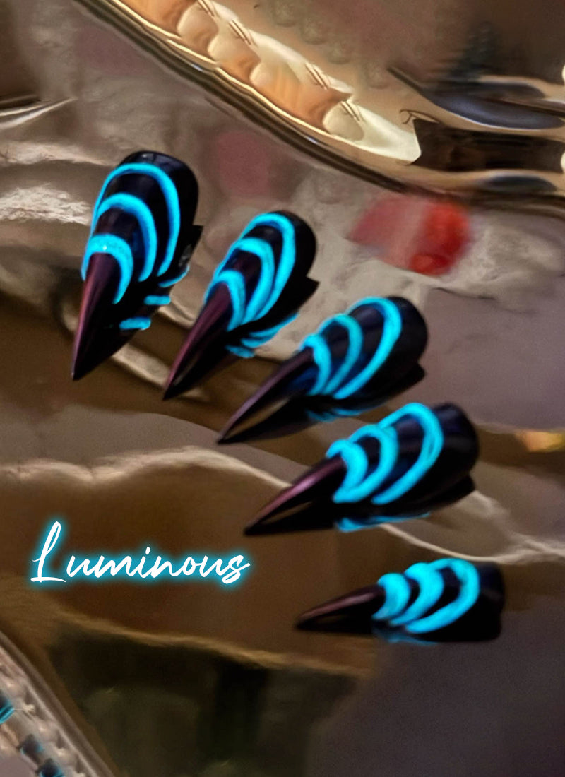 Nezha Aorun 3D Dragon Claw Luminous Handmade Press-On Nails NF058