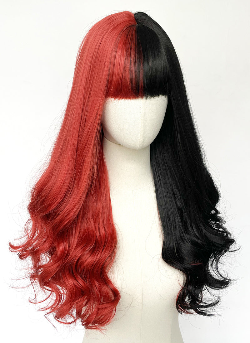Ginger Black Split Color Wavy Synthetic Wig CSX052